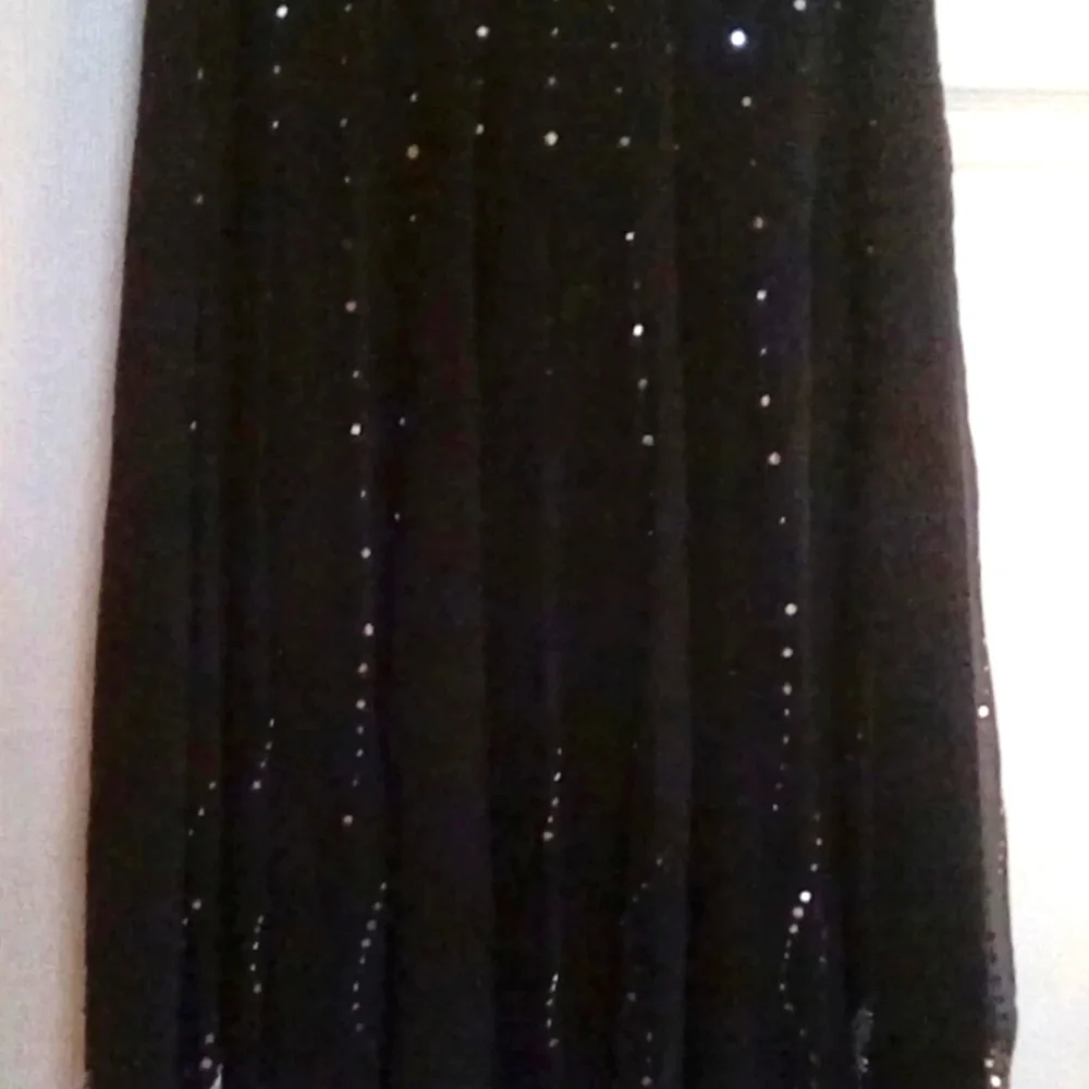 Black Full Skirt With Sequins ,size 6